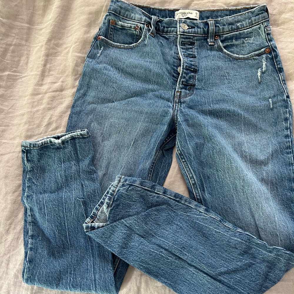 Abercrombie & Fitch Blue Straight Leg Jeans